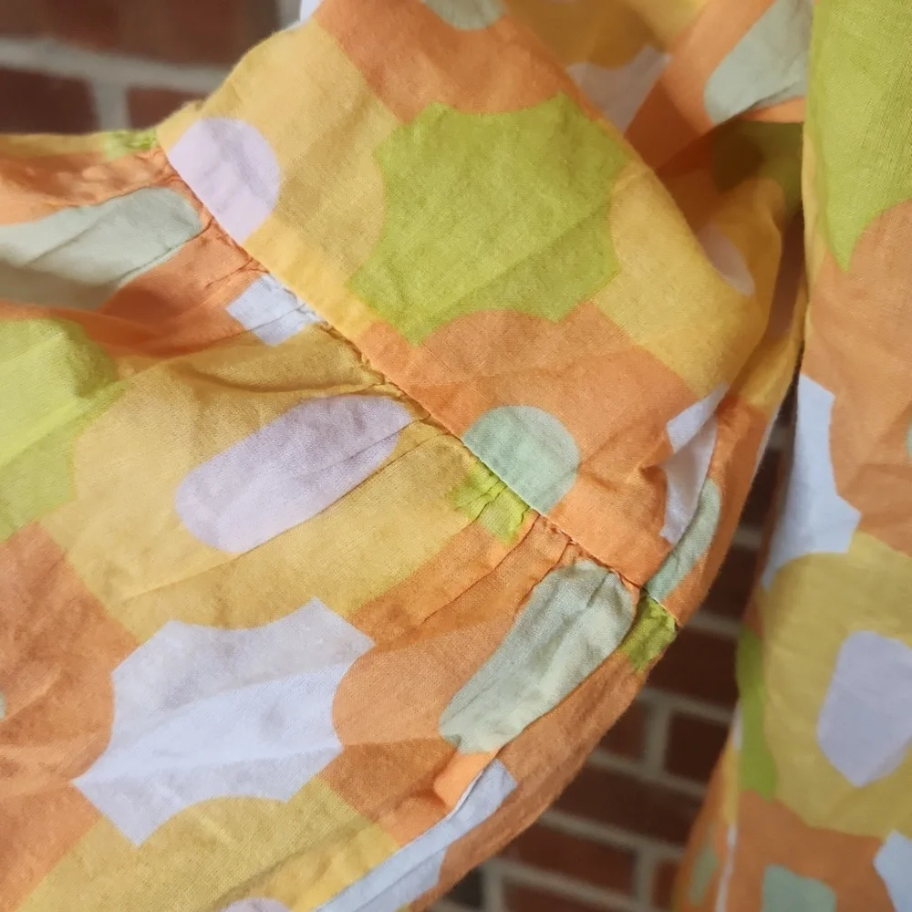 J. Crew Yellow and Orange Retro Top, Size Small - Picture 4 of 9